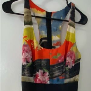 Milly - water color printed circle dress - exposed zipper- size 10